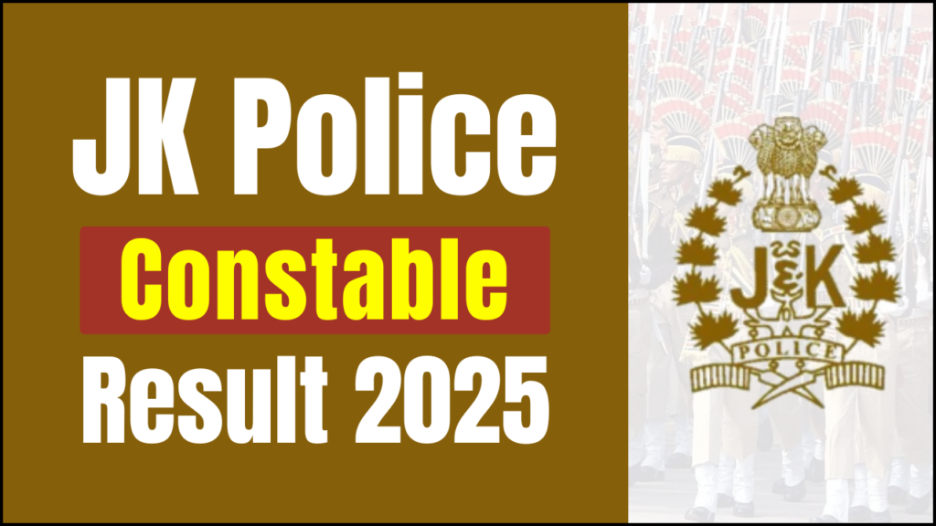 JKP Constable Result 2025, Check Cut off Marks and More Details