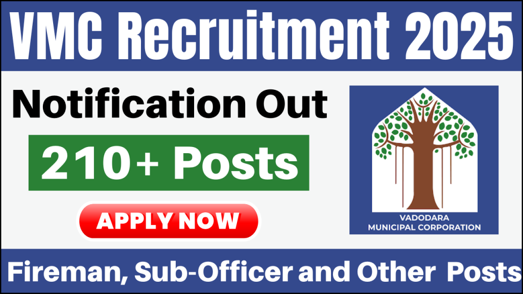 VMC Recruitment 2025, Apply for 219 Fireman & Officer Posts